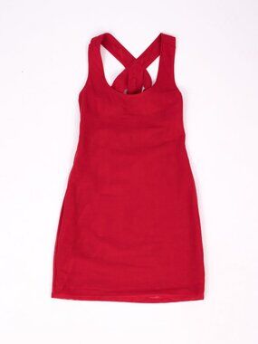 BCBGeneration Red Halter Bodycon Dress Size XS Criss Cross Back Mini Party Dress